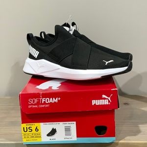 NIB! Women’s Puma Chroma Slip On Tennis Shoes Black Size 6